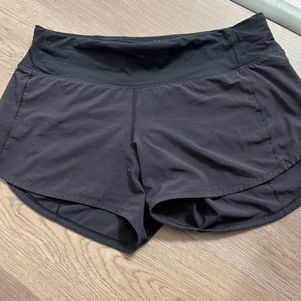 lululemon athletica Black Athletic speed up shorts